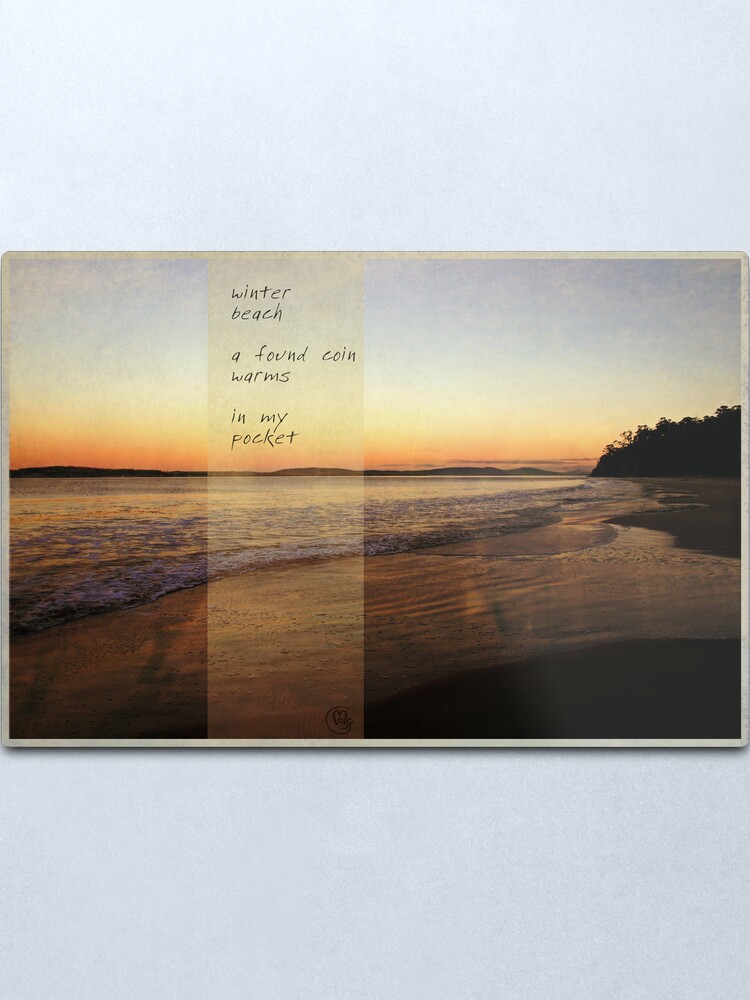 Alternate view of winter beach Metal Print