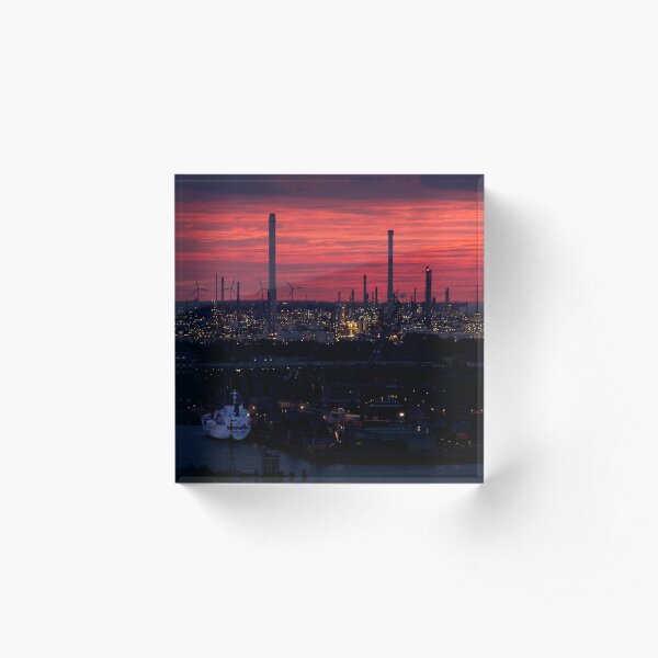 Rotterdam Harbour Skyline at Sunset, from Euromast Acrylic Block