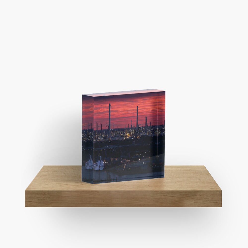 Rotterdam Harbour Skyline at Sunset, from Euromast Acrylic Block