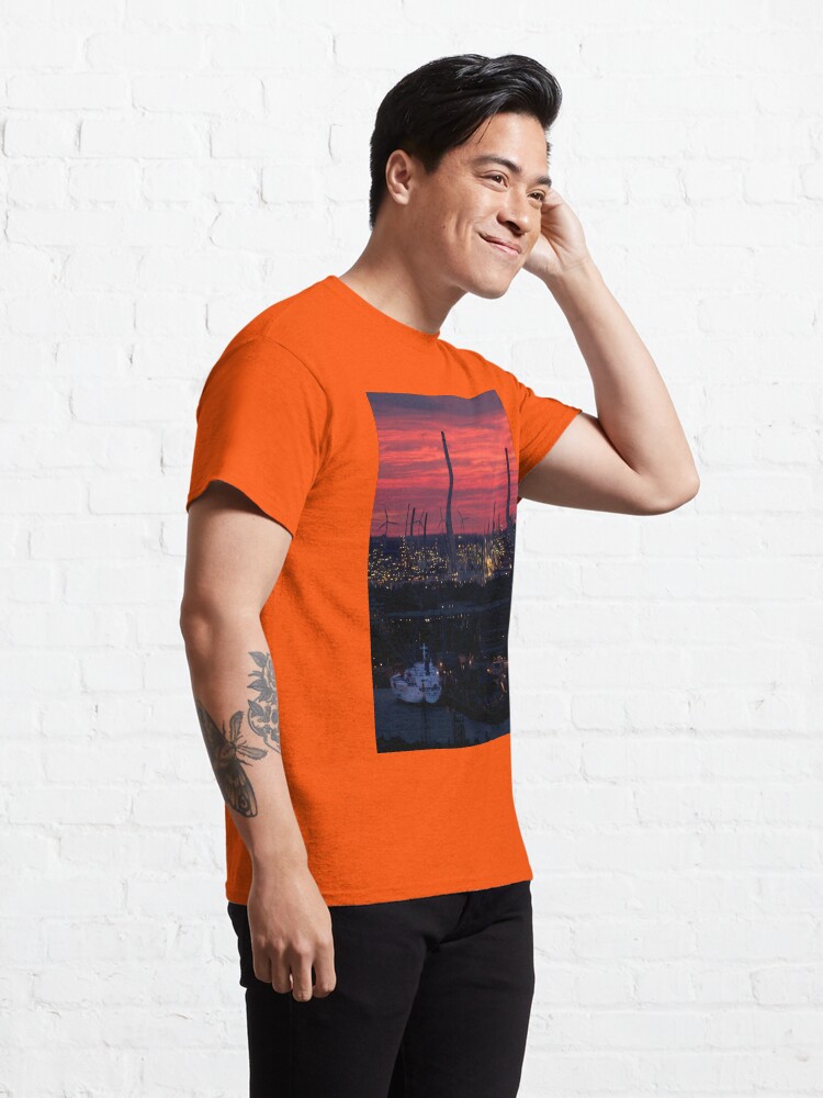 Alternate view of Rotterdam Harbour Skyline at Sunset, from Euromast Classic T-Shirt