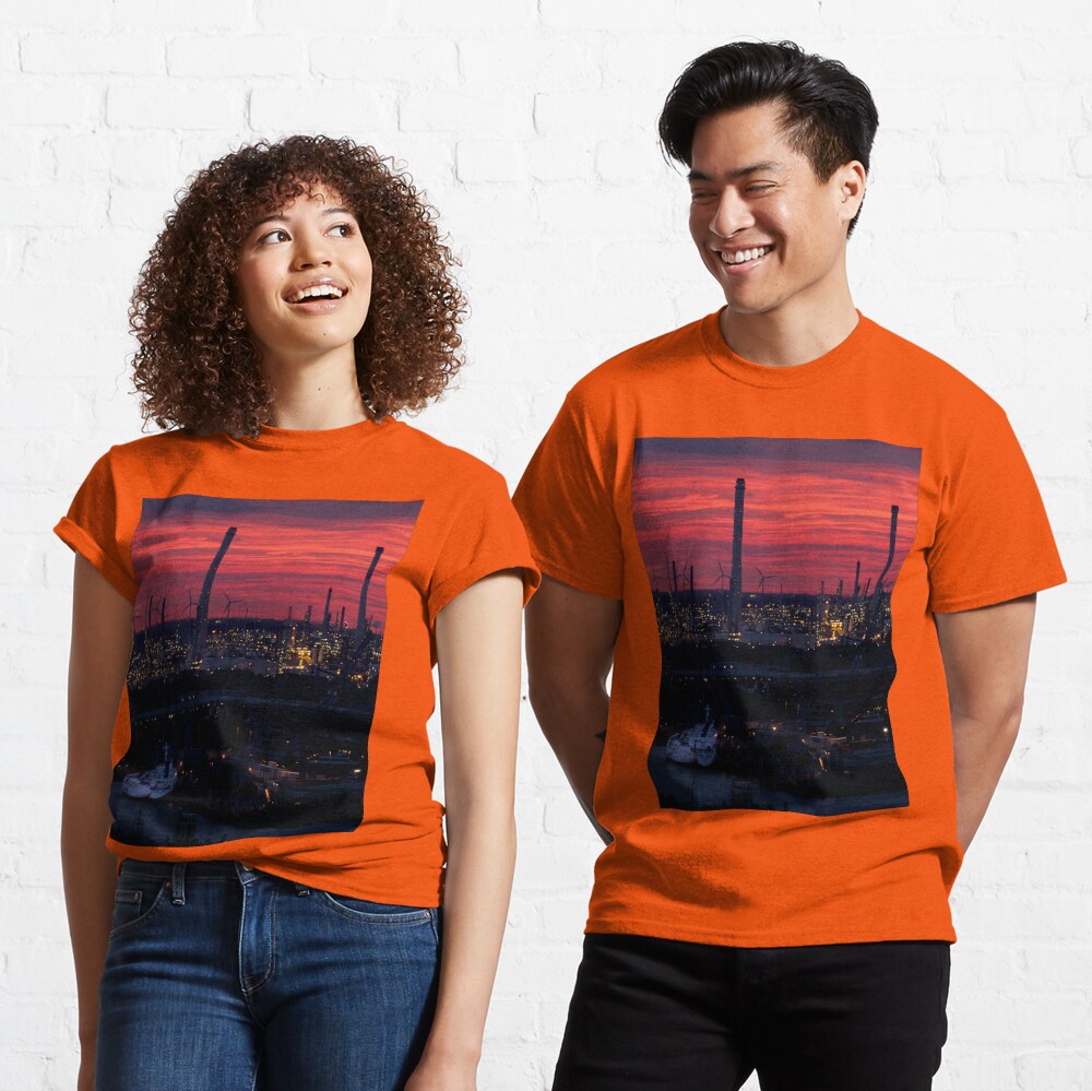 Rotterdam Harbour Skyline at Sunset, from Euromast Classic T-Shirt