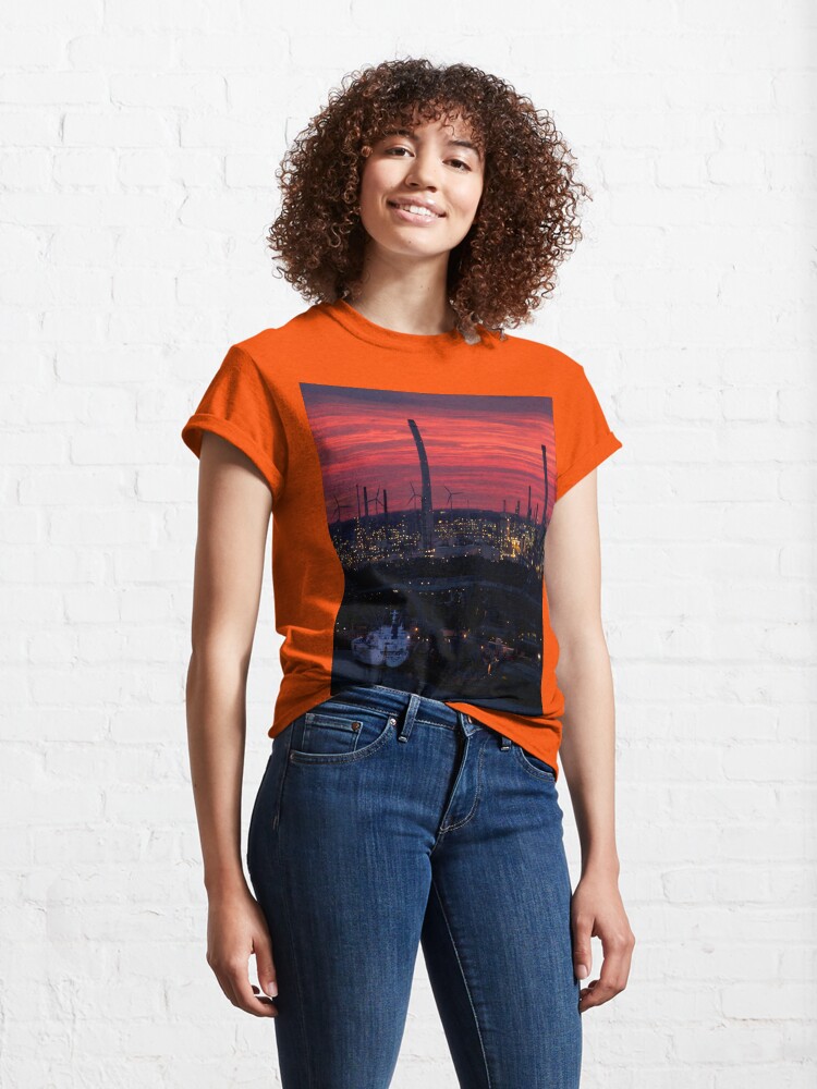Alternate view of Rotterdam Harbour Skyline at Sunset, from Euromast Classic T-Shirt