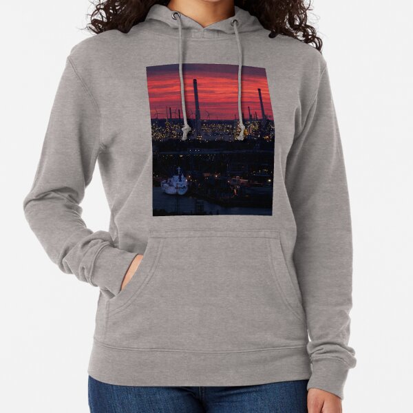 Rotterdam Harbour Skyline at Sunset, from Euromast Lightweight Hoodie