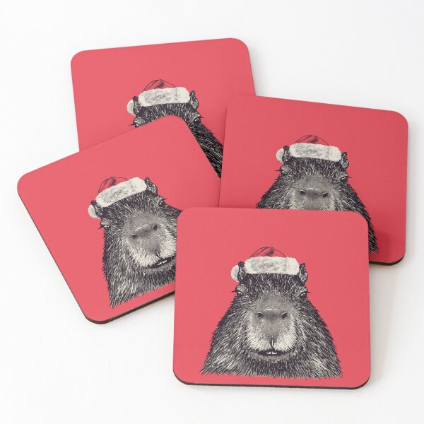 Item preview, Capybara Christmas | Christmas Capy | His Name is Gort | Portrait designed and sold by Any Color Designs.