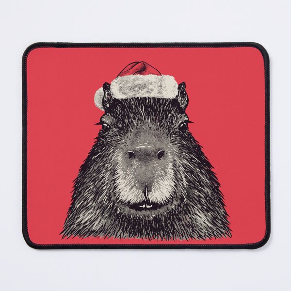 Item preview, Capybara Christmas | Christmas Capy | His Name is Gort | Portrait designed and sold by Any Color Designs.