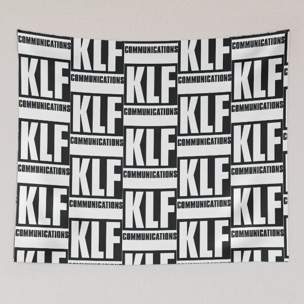 Item preview, KLF Communications (black bg, white letters)      designed and sold by DitsysVintage.