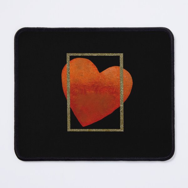 Item preview, Heart red frame gold rectangular a watercolor black designed and sold by Yana Mustafina | Boho Soulful Designs.