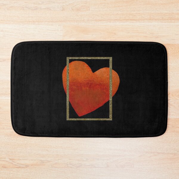 Item preview, Heart red frame gold rectangular a watercolor black designed and sold by Yana Mustafina | Boho Soulful Designs.