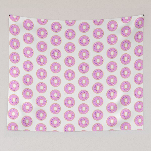 Item preview, pink sprinkle donut pixel art designed and sold by LittleDollGames.