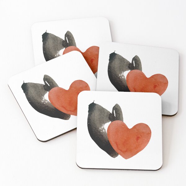 Item preview, Heart red blot black blotch collage watercolor designed and sold by Yana Mustafina | Boho Soulful Designs.