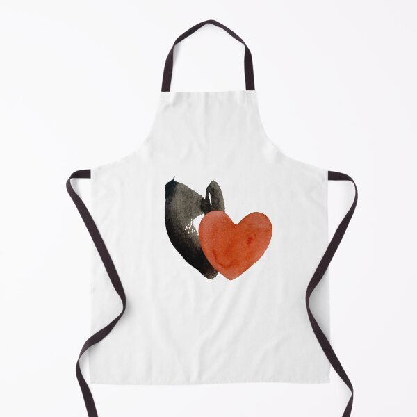 Item preview, Heart red blot black blotch collage watercolor designed and sold by Yana Mustafina | Boho Soulful Designs.