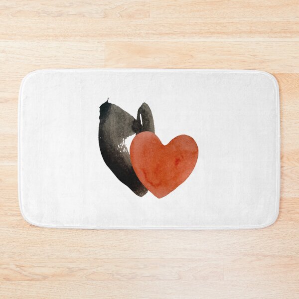 Item preview, Heart red blot black blotch collage watercolor designed and sold by Yana Mustafina | Boho Soulful Designs.