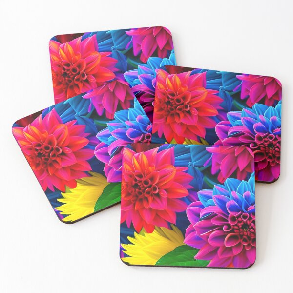 Item preview, Colorful Dahlia Flowers Wallpaper designed and sold by gramizzia.