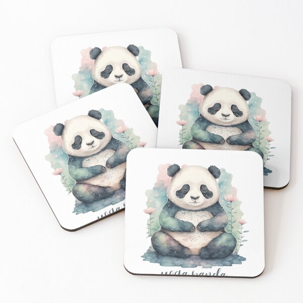 Item preview, Yoga Panda kawaii watercolor 02 designed and sold by printiesart.
