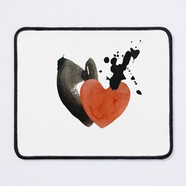 Item preview, Heart red blot drop black blotch watercolor designed and sold by Yana Mustafina | Boho Soulful Designs.