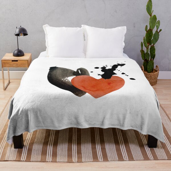 Item preview, Heart red blot drop black blotch watercolor designed and sold by Yana Mustafina | Boho Soulful Designs.