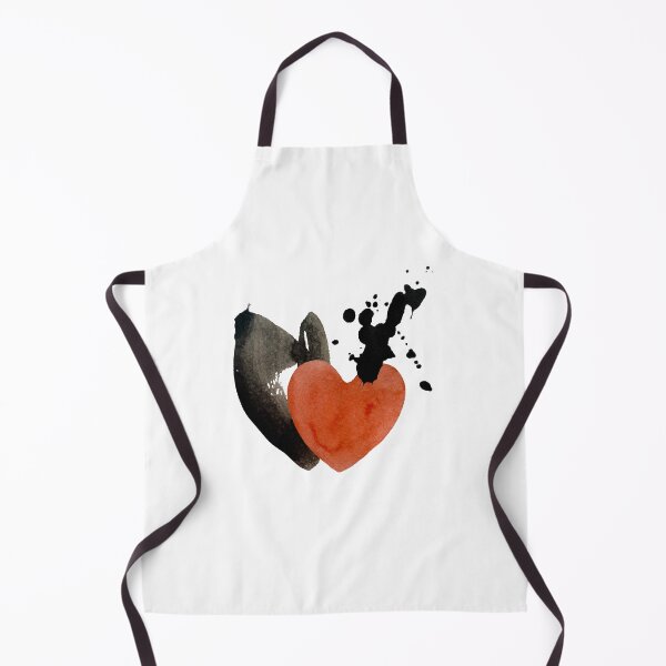 Item preview, Heart red blot drop black blotch watercolor designed and sold by Yana Mustafina | Boho Soulful Designs.