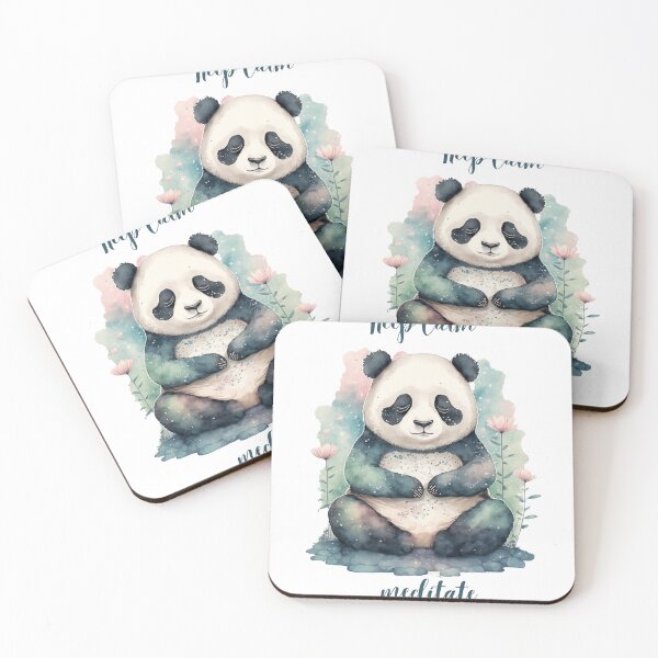 Item preview, yoga panda keep calm meditate designed and sold by printiesart.