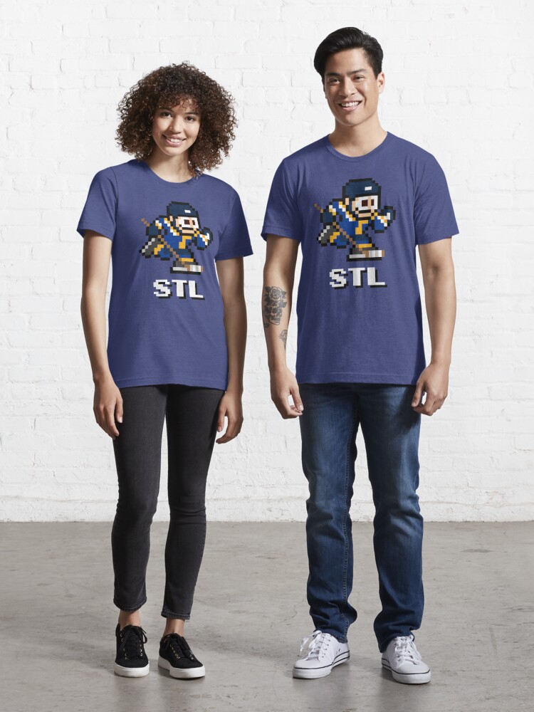 St Louis Blues Retro Pixel Look Hockey T Shirt NHL Size XL Graphic Tee STL