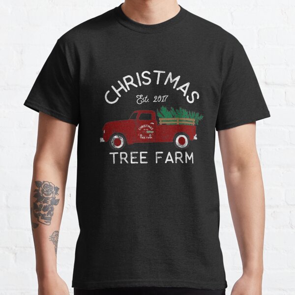 Distressed Vintage Pickup Truck Christmas Tree Farm Retro Classic T-Shirt