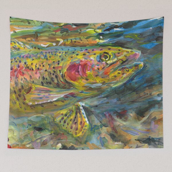 Item preview, Rainbow Trout Portrait designed and sold by elfeather.
