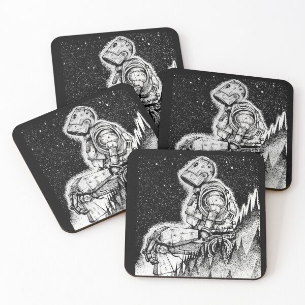 Item preview, The Iron Giant poster starry night, iron giant pointillism designed and sold by Inkhov Art.