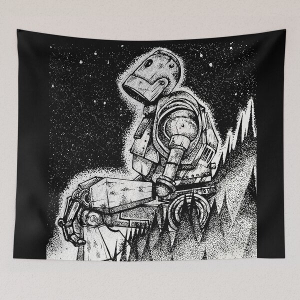Item preview, The Iron Giant poster starry night, iron giant pointillism designed and sold by Inkhov Art.