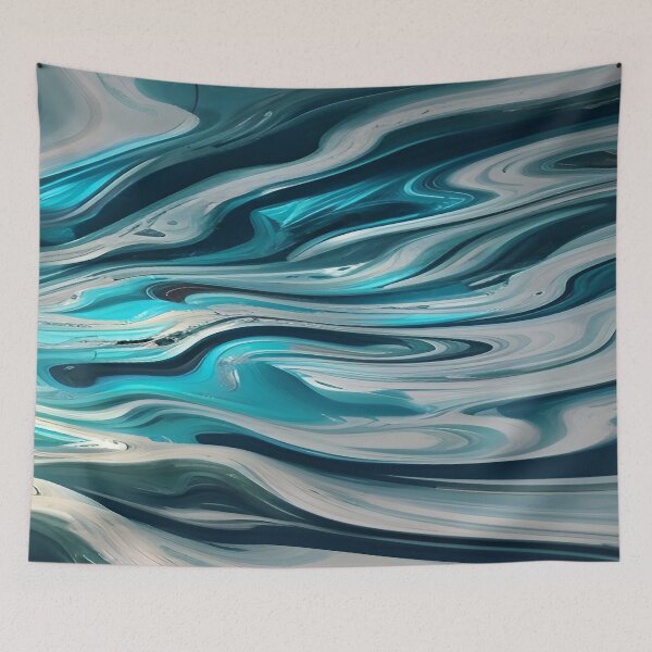 Item preview, Blue Mixed Medium Fluid Flowing  designed and sold by deniselynnimage.