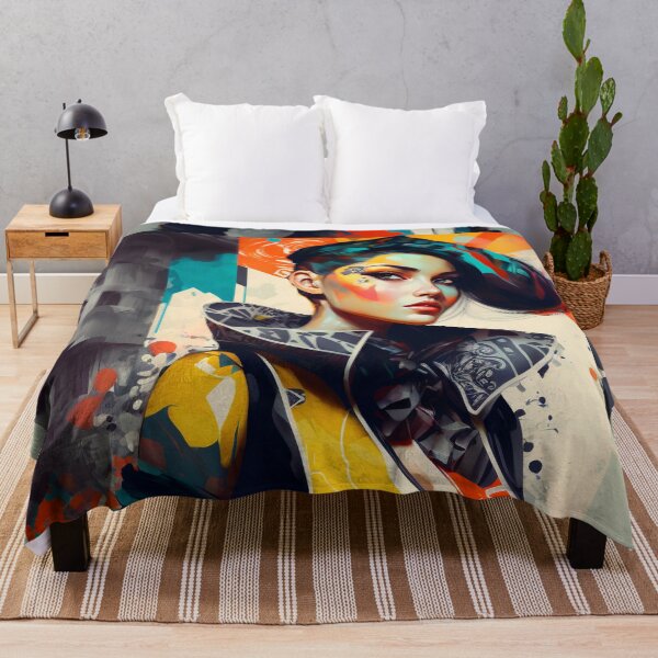 Item preview, Retrofuturistic fashion girl, Colorful Graffiti retro fashion designed and sold by vallverduDESIGN.