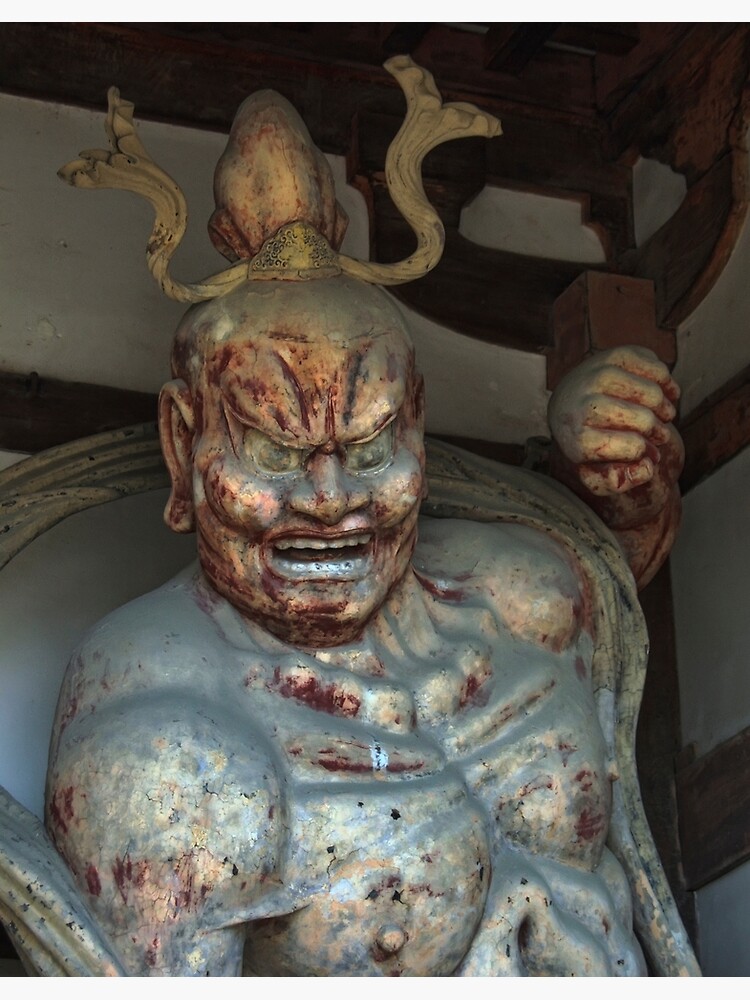 "Gate Guardian Deity Agyo Horyuji Temple Nara Japan" Poster for
