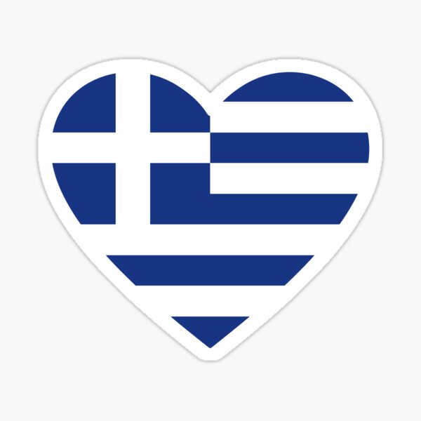 Griechische Flagge als Herz' Sticker