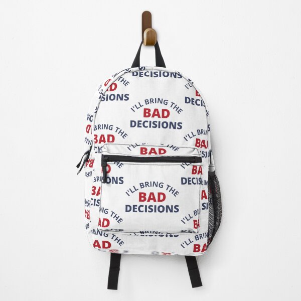 Item preview, I'll Bring The Bad Decisions. Funny Friends Drinking Design For The Party Lover. Navy and Red designed and sold by That Cheeky Tee.