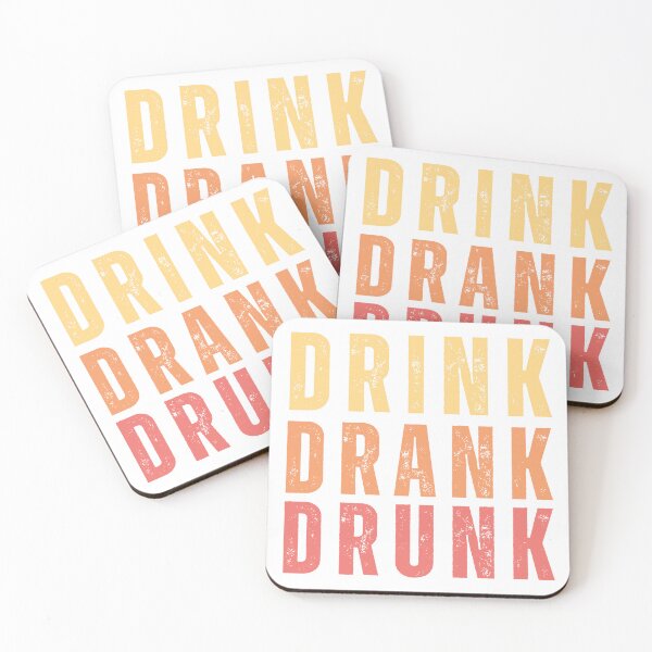 Item preview, Drink Drank Drunk. Funny Retro Distressed Style Friends Drinking Design For The Party Lover. Yellow, Orange and Red designed and sold by That Cheeky Tee.