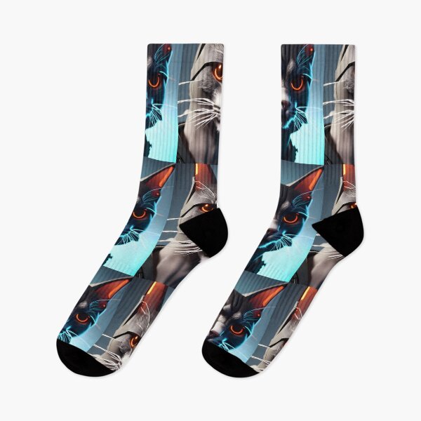 Item preview, Cyberpunk Cat - Modern Digital Art designed and sold by Ai-michiart.