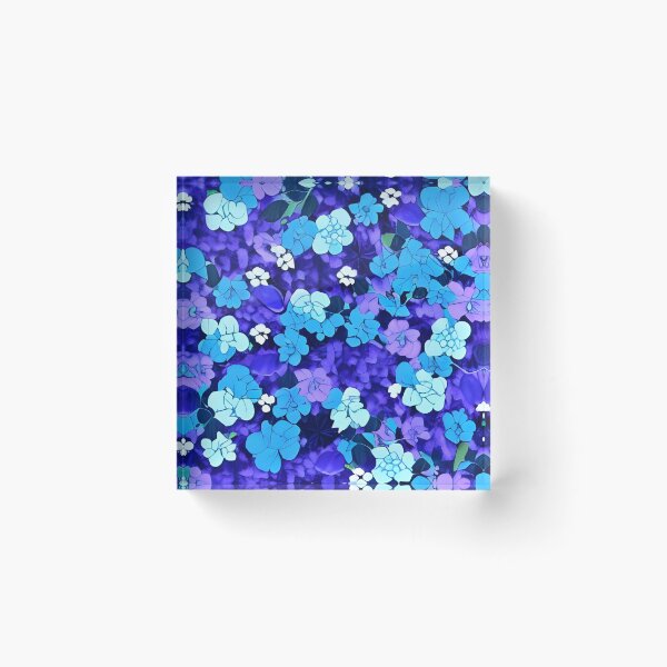 Item preview, Blue flower wallpaper designed and sold by gramizzia.