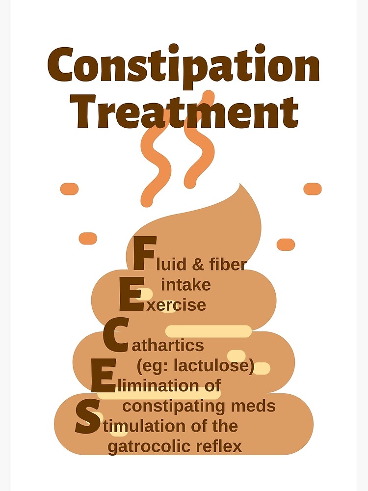"Constipation Treatment FECES Mnemonic" Poster for Sale by
