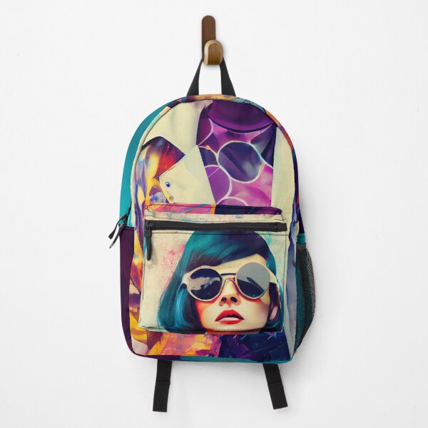 Item preview, Girl with sunglasses and blue hair, Colorful Graffiti retro fashion designed and sold by vallverduDESIGN.