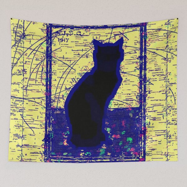 Item preview, Abstract Cat on Grunge Yellow - dePace' designed and sold by mrpropcake.