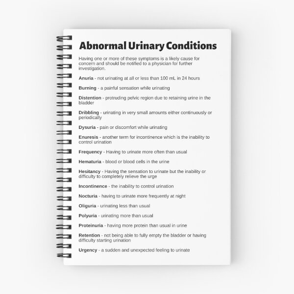 Item preview, Abnormal Urinary Conditions Chart designed and sold by Caregiverology.
