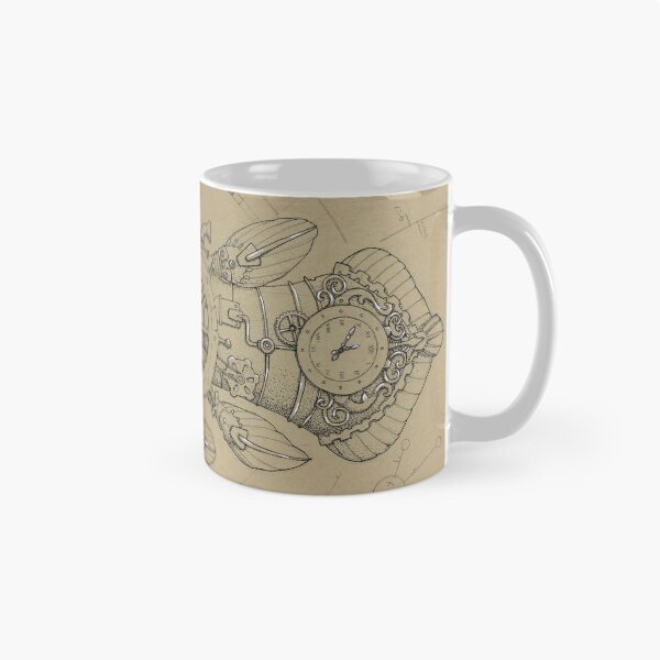 Item preview, Steampunk Fish (Clockwork Coelacanth) - Ink Artwork Illustration  designed and sold by Sam Deacon Art.
