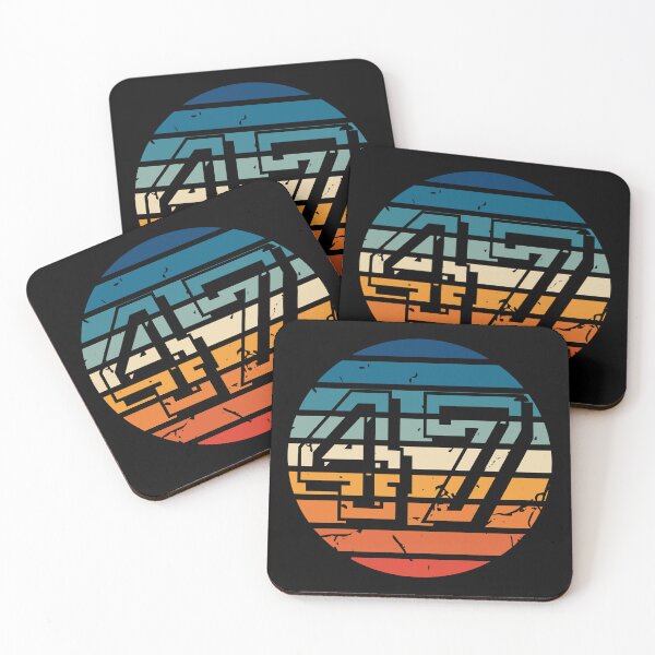 Item preview, Number 47 Vintage Retro Sport Sunset Birthday Squad Racing Numbers designed and sold by 27th-Tee.
