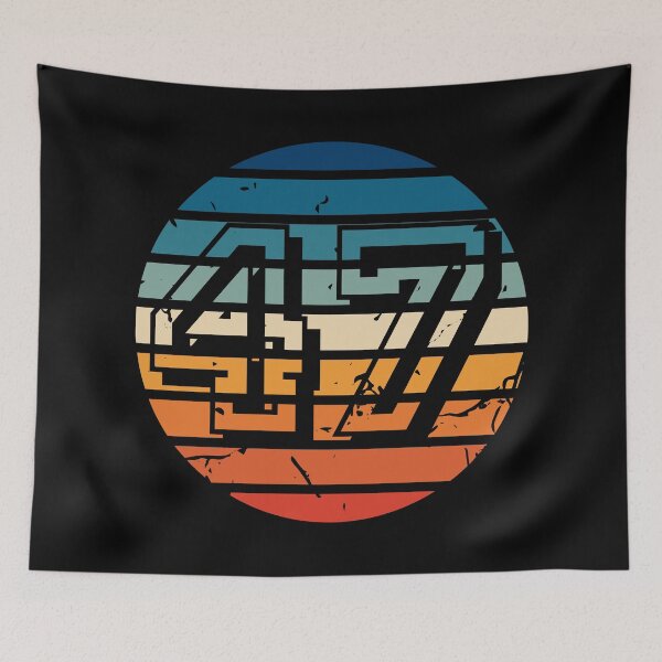 Item preview, Number 47 Vintage Retro Sport Sunset Birthday Squad Racing Numbers designed and sold by 27th-Tee.