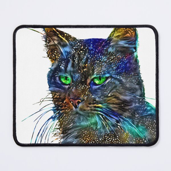Item preview, Artificial neural style Starry night wild cat designed and sold by blackhalt.