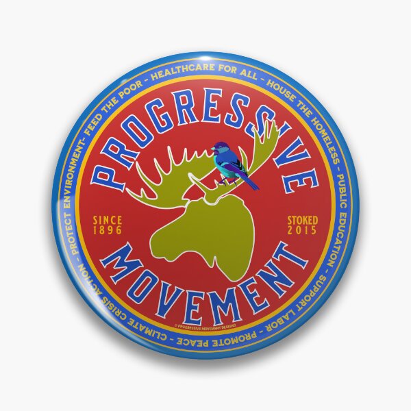 Artikelvorschau, PMD00143 Progressive Movement Designs Elch mit blauem Vogel mit politischem Zieldesign für Progressive und Anhänger von Bernie Sanders entworfen und verkauft von ProgressiveLeft.