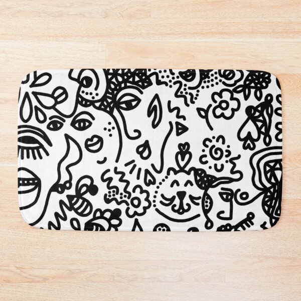 Item preview, Black and white doodle designed and sold by eucamila.