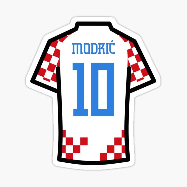 Item preview, Modric #10 CRO Red White Blue 22 Football Jersey designed and sold by Millustgfx.
