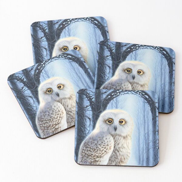 Item preview, Snowy Owl in Enchanted Forest, fantasy art designed and sold by LoneAngel.