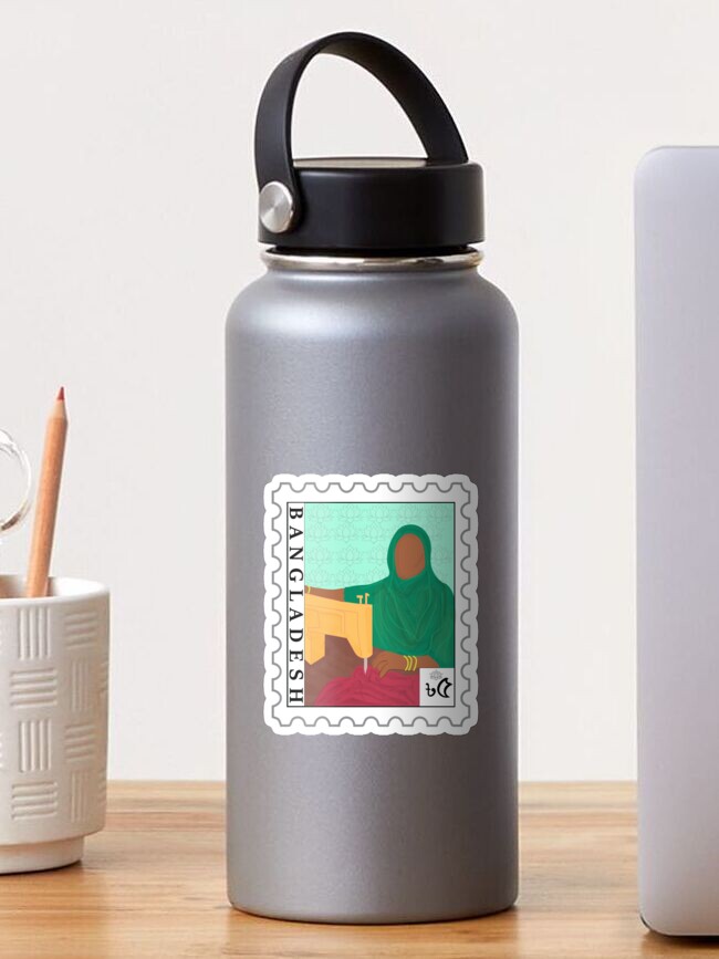 Thumbnail 1 of 3, Sticker, Bangladesh woman postage designed and sold by ZaynahJArt.