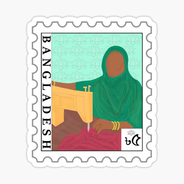 Bangladesh woman postage Sticker