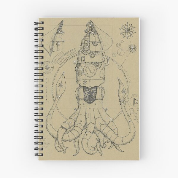 Item preview, Steampunk Squid (Ink Illustration Artwork ) designed and sold by Sam Deacon Art.